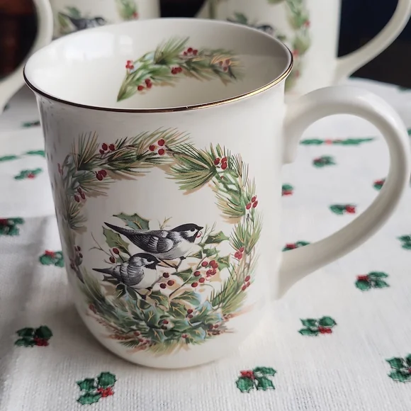 Vintage Gibson Greetings Otagiri Japan Serving Tray & 4 Mugs - Picture 5 of 6